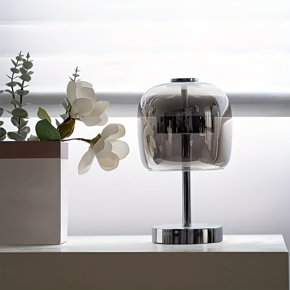 Elegant Table Lamp Plated | Table Lamp | LED | Glass/metal | Sleek Table Accent
